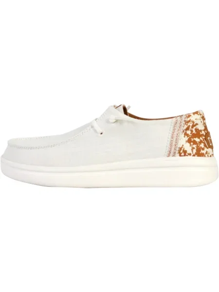 Pantofi Heydude cu imprimeu animal print alb
