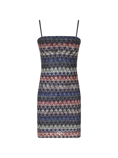 Rochie mini Missoni tricotate cu bretele albastru