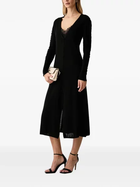 Rochie midi Pinko din dantelă negru