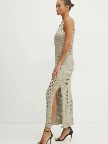 Liu Jo sukienka maxi dopasowana beżowy