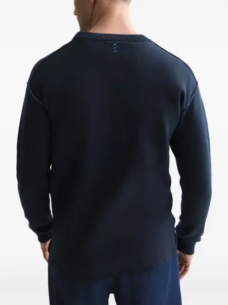 Пуловер Scotch & Soda с кръгло деколте синьо