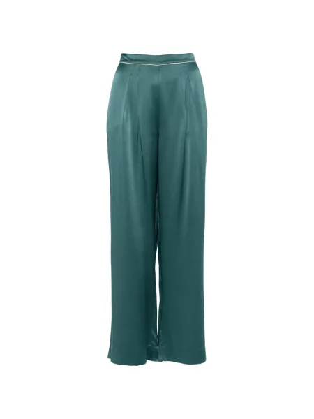 Pantaloni Eres de mătase verde