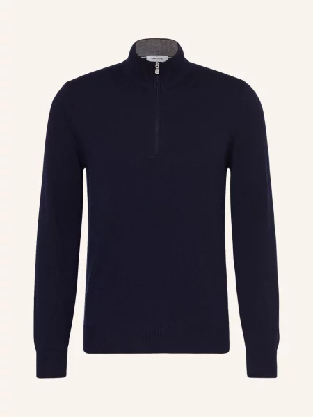 Gran Sasso Sweter Typu Troyer blau beżowy