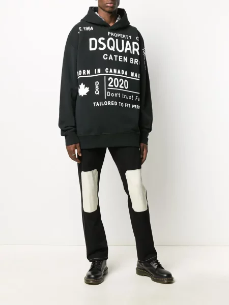 Hanorac cu glugă Dsquared2 cu glugă negru