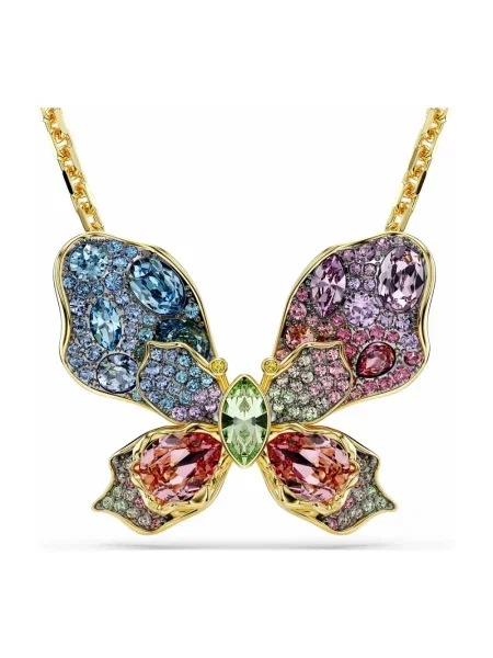 Lniany naszyjnik Swarovski żółty