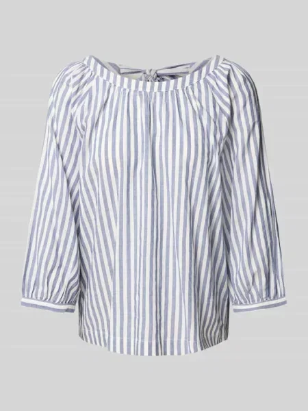 Bluzka z krótkim rękawem o kroju loose fit z mieszanki i bawełny S.oliver Red Label błękitna