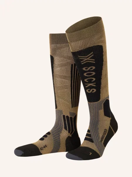 X-Socks Helixx Gold lyžařské ponožky zlaté/černé černé
