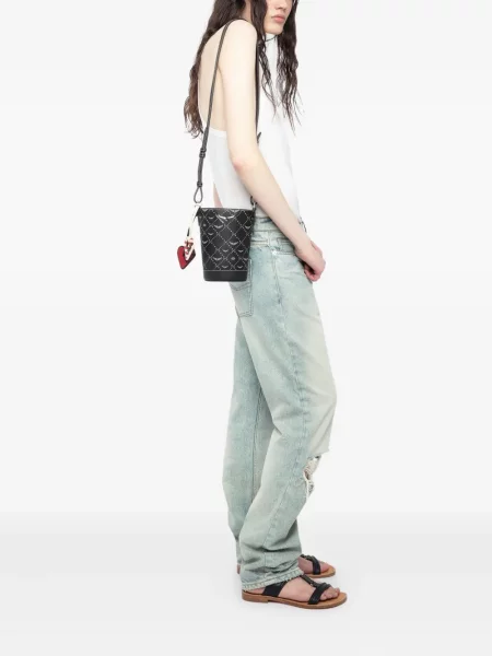 Geantă bucket Zadig&voltaire cu imagine negru