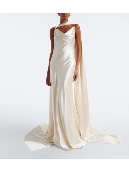 Rochie Danielle Frankel din satin alb