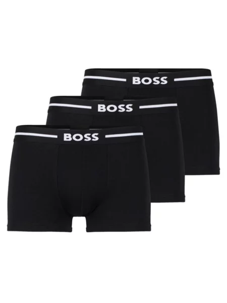 Obcisłe bokserki z elastycznym paskiem z logo w zestawie 3 szt. Boss czarne