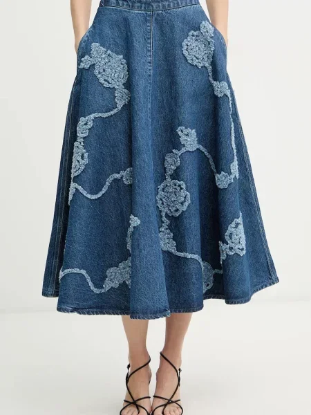 Rotate fustă jeans albastru