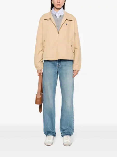 Áčková plisovaná bunda Polo Ralph Lauren po kolena modrá