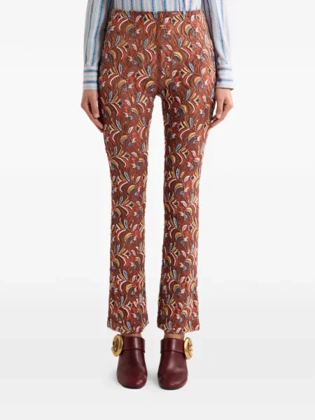 Pantaloni Etro din dantelă maro
