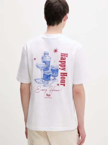 HUGO Blue kratka majica Nucavo bela