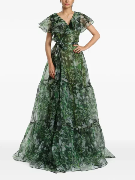 Rochie maxi Miau By Clara Rotescu cu imagine verde