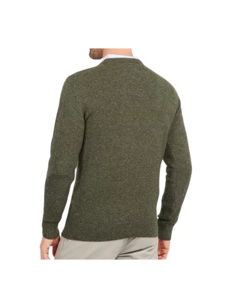 Sweter z mieszanki wełny i jedwabiu z okrągłym dekoltem model TISBURY' Barbour zielony