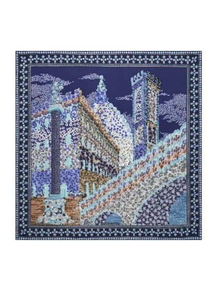 Jedwabne spodnie Ferragamo niebieskie