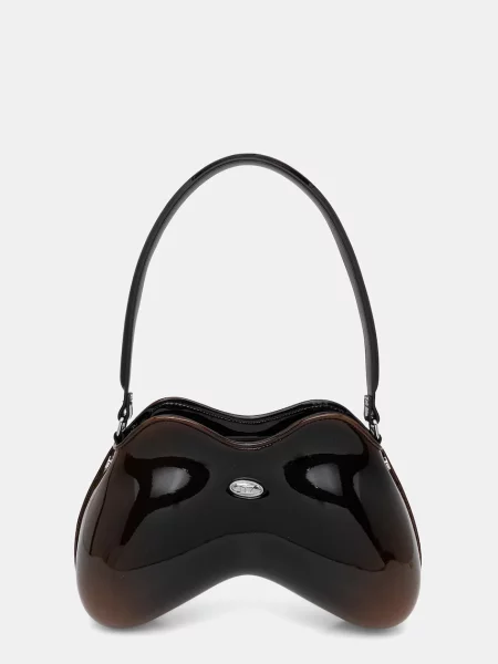 Lniana torebka Diesel brązowa