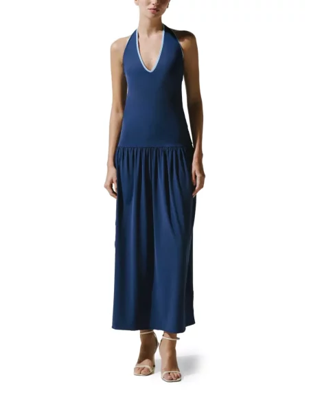 Rochie maxi Baobab cu gât halter albastru