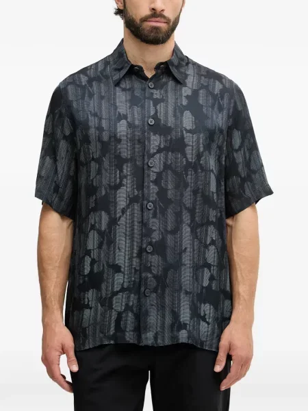 Scurt cămașă Armani Exchange cu imagine cu imprimeu abstract albastru