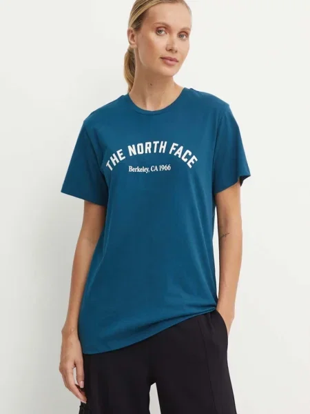 Tričko The North Face Tee Varsity Graphic tyrkysová