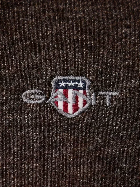Суичър с качулка Gant кафяво