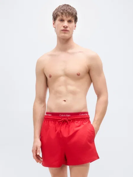 Calvin Klein Swimwear Șorturi de baie / alb roșu