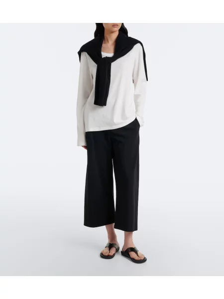 Decupat pantaloni The Row de lână negru
