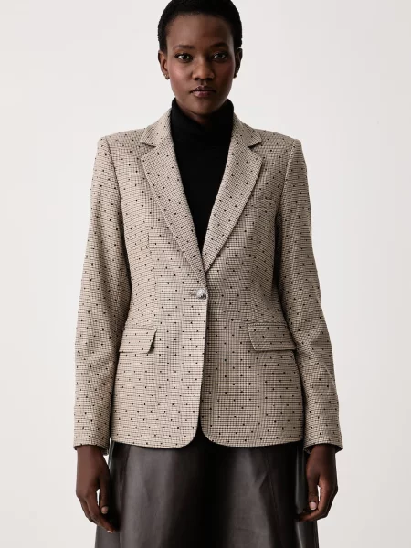 DKNY sacou cu un singur rând de pentru femei negru