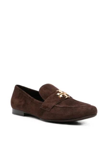 Szarvasbőr loafer Tory Burch autogrammal barna