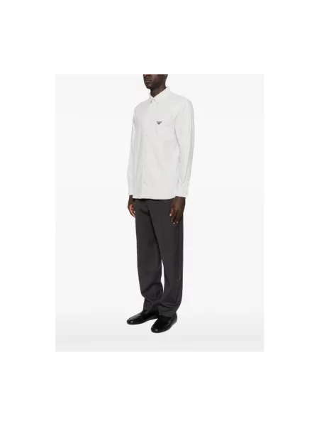 Koszula Emporio Armani w paski niebieska