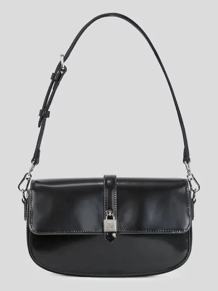 Usnjena torbica Karl Lagerfeld črna
