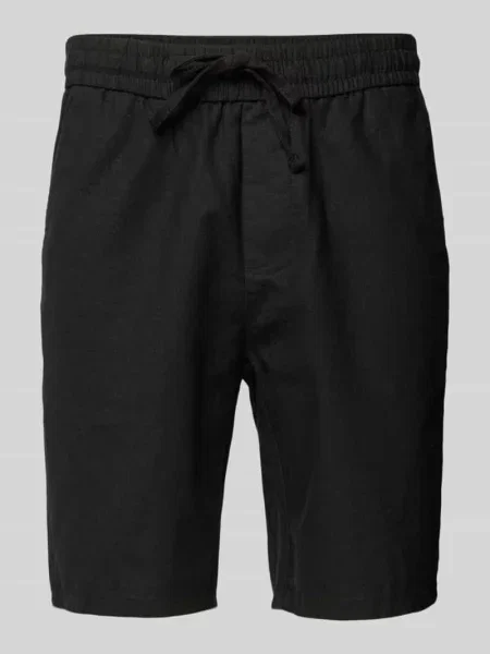 Szorty z mieszanki bawełny i lnu model ‘LINUS’ Only & Sons czarne