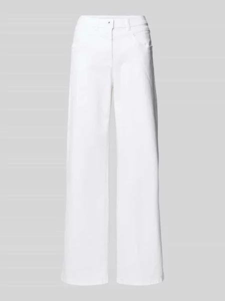 Jeansy o rozkloszowanym kroju z wpuszczanymi model ‘Laura’ Raphaela By Brax białe