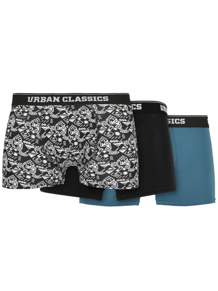 Urban Classics Boksarice nebeško modra / črna bela