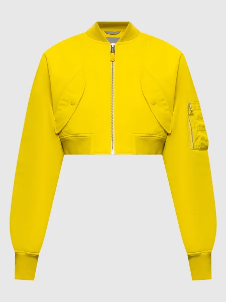 Укорочений бомбер Balenciaga жовтий
