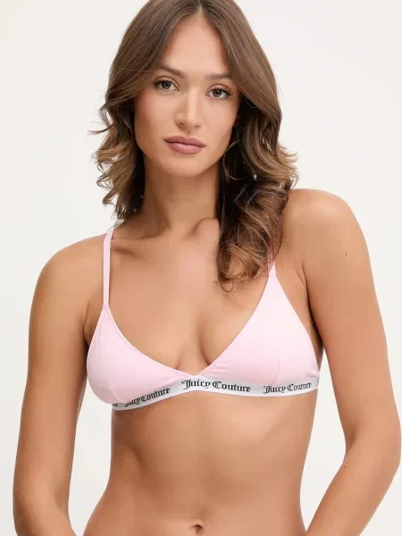 Сутиен Juicy Couture TRIANGLE BRA с изчистен дизайн сиво