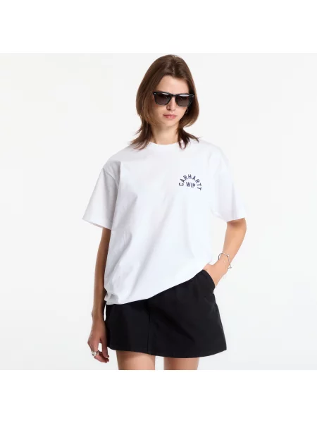 T-shirt Carhartt WIP S/S Arch Script T-Shirt UNISEX White/ Dark Navy M λευκό