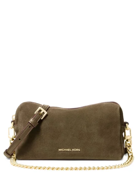 Geanta crossbody Michael Kors din piele de căprioară verde
