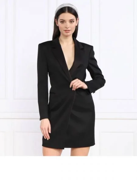 BOSS BLACK de lână rochie dackea negru