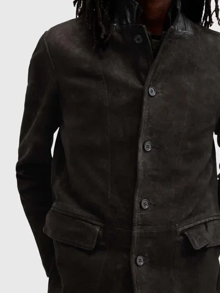 Кожаная куртка Allsaints серая