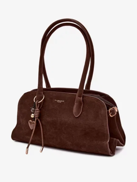Geantă Flora & Co din piele de căprioară violet