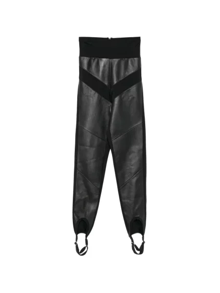 Leggings Mitiliane Couture din piele negru