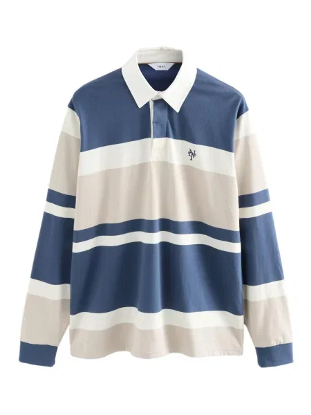 Next Tričko béžová / modrá bílá