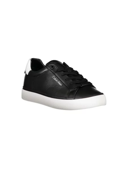 Trampki Calvin Klein skórzane eleganckie sznurowane czarne