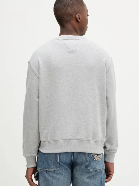 Bombažen pulover Tommy Jeans siva