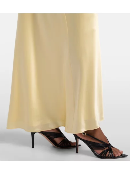 Fusta maxi The Sei din satin galben