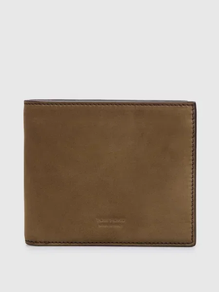 Портмоне з нубука з логотипом Tom Ford коричневе