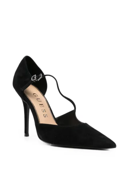 Pantofi cu toc Guess din piele de căprioară negru