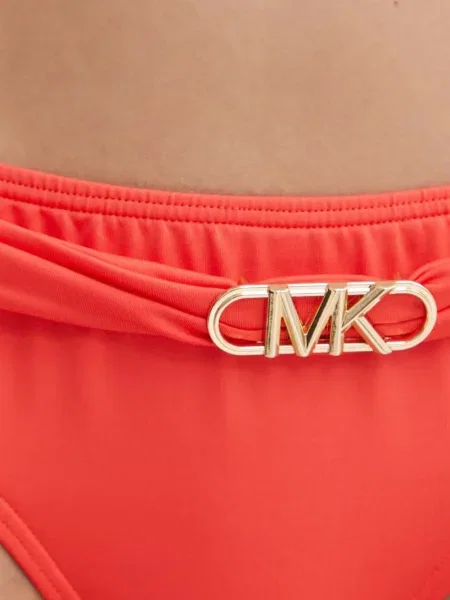 Reversibil bikini Michael Michael Kors cu broderie din piele de căprioară portocaliu